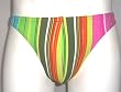 Mens Thong Swimwear/Underwear Nylon/Lycra Green/MultiStripe