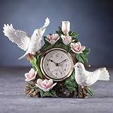 Product details for Porcelain Doves & Flowers Quartz Clock - Style 30844
