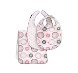 Dwellstudio Bibs and Burp Set, Zinnia Rose