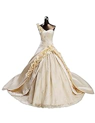 Applique Lace-Up  One Shoulder  Ball Gown  Dress with a Court Train 