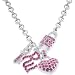 Rocawear Pink Austrian Crystal Rw Key To Your Heart Chain Link Charm Necklace
