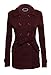 Women's Classic Style Long Sleeve Fleece Double Breasted Peacoat Belted Blazer