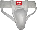 Groin Guard, White Elastic with Detachable Cup