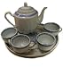 Chinese Blue and White Rice Pattern Tea Set for 4 - porcelain