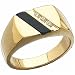 14kt Yellow Gold Angle Stripes Onyx and Diamond Men's Ring