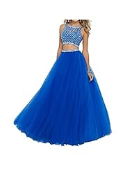 Sequined Beaded Fit-and-Flare  Tulle Sleeveless  Ball Gown Homecoming Dress/Prom Dress/Wedding Party Dress 