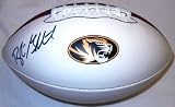 Blaine Gabbert Autographed Missouri Tigers Logo Football W/PROOF, Picture of Blaine Signing For Us, Jacksonville Jaguars, 2011 NFL Draft