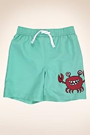 Crab Print Contrast Drawstring Swim Shorts