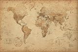 Antique WORLD MAP Poster
