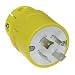 Woodhead 2876 Super-Safeway Plug, Industrial Duty, Locking Blade, 3 Phase, 3 Poles, 4 Wires, NEMA L16-30 Configuration, Rubber, Yellow, 30A Current, 480V Voltage