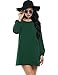 ACEVOG Women Casual Long Sleeve Solid Loose Cocktail Party A-Line Dress