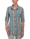 Oxbow Tracee – Chemise manches longues boutonnée à carreaux femme – Blue Lagoon – 1