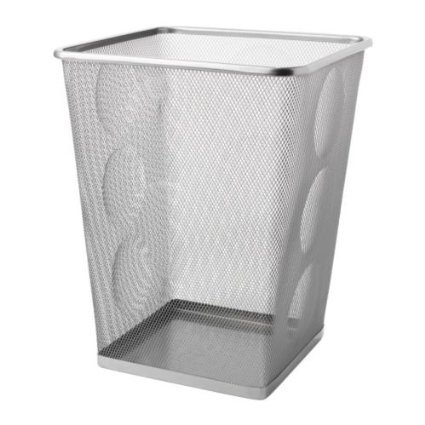 Ikea steel wastepaper basket, silver