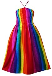 Floral Print Zig Zag Rayon  Shirred Halter Sleeveless Spaghetti Strap  Dress With a Bow(s)