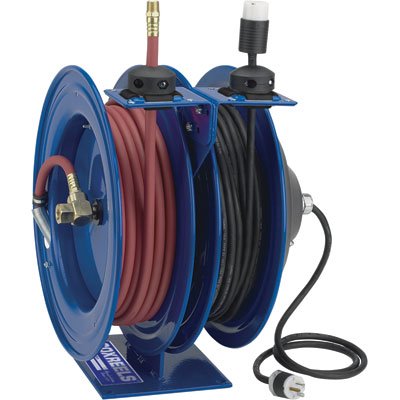 Coxreels Combo Air and Electric Hose Reel with Quad Outlet Attachment Model C L350 5012 B 4180GRIh%2B9L Coxreels Combo Air and Electric Hose Reel with Quad Outlet Attachment Model C L350 5012 B