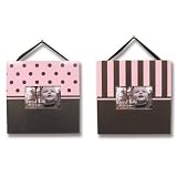 pink and brown picture frames