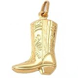 14k Gold Cowboy Boot Charm Western Cowgirl Jewelry