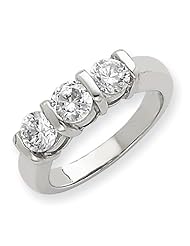 14k White Gold VS Diamond three stone ring Diamond quality VS (VS2 clarity, G-I color)