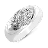 0.15ct TDW Diamond Dome Ring in Sterling Silver - Size 6