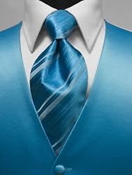 Tuxedo Vest - Turquoise Satin with Laguna Beach Windsor Band Tie