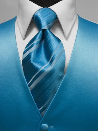 Tuxedo Vest - Turquoise Satin with Laguna Beach Windsor Band Tie