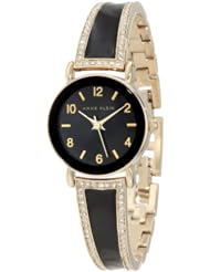 Anne Klein Womens AK/1028BKGB Swarovski Crystal-Accented Watch