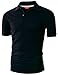Ohoo Mens Slim Fit Short Sleeve Polo Comfort Soft Fine Cotton Blend Shirt
