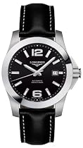 Longines Conquest Mens Black Automatic Watch L3.658.4.56.0