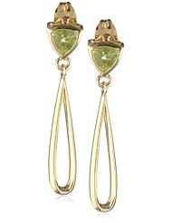 Bronze and 18k Yellow Gold Plated Genuine Open Elongated Teardrop Earrings