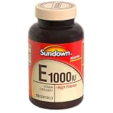 Sundown Vitamin E, 1000 IU, 100 Softgels (Pack of 2)