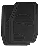 Kraco R3702BLK Black Premium Rubber Carpet Mat - 2 Piece