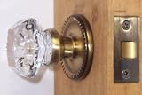 Six Point Princess Old Town 24% Lead Crystal Interior Passage Knob Sets with Antique Brass Over Solid Brass Old Town Retrofit Rosettes. More Facet Dimensions Previously Only Available At a Much Higher Price Points. Must See to Believe
