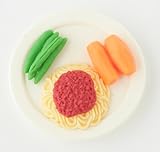 IMAGE OF Spaghetti Dinner Plate - IWAKO Japanese Food Eraser. 60 Pack. 38051