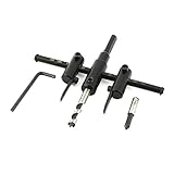 uxcell 調節可能なサークルカッター　HSS素材　ブラック　30mm-120mm 　六角スパナ