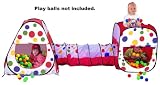 Easy Twist Polka Dot Teepee & Square Play Zone w/ Tunnel - 3 Piece