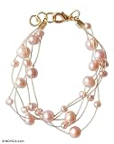 Pearl bracelet , 'Rose Raindrops' 0.4