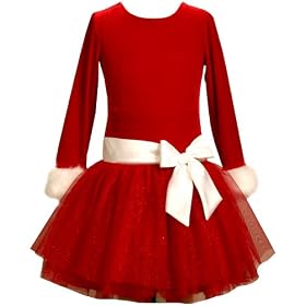 Bonnie Jean Girls 2-6x Stretch Velvet Top To Drop Waist Tulle Skirt
