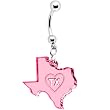 Pink State of Texas Belly Ring