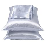 100% Silk Satin Pearl Gray Pillowcase