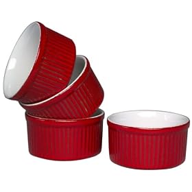 Emile Henry Couleurs 6-Ounce Ramekins, Set of 4, Red