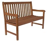 Patio Outdoor Bench - Milano Bench 4 Feet - Eucalyptus Wood - Wood Finish - INT-BT-363