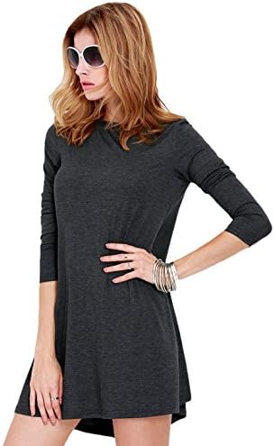 Sheinside® Women's Grey Long Sleeve Casual Dress