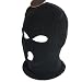 SKI FACE MASK KNIT BEANIE BIKER SNOWBOARD 3 HOLES * BLACK * Size - Medium / Large