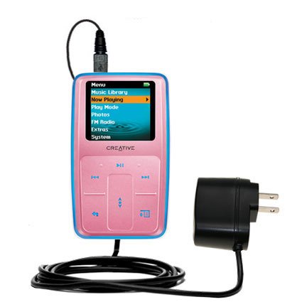 Electronics: Rapid Wall / AC Charger for the Creative Zen MicroPhoto   Gomadic Brand w/ TipExchange Technology