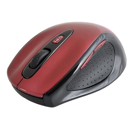 Nano Receiver 2.4G Wireless Optical Mouse with dpi button - Black/Red