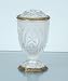 Crystal Toothbrush Holder with Brass Accents - Bathroom Accessory