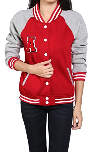 Zeagoo Women Crewneck Baseball Uniform Couples Thick Fleece