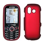 Red Rubberized Design Snap-On Cover Hard Case Cell Phone Protector for Sams ....