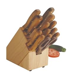 Click here to buy (Wood) 25-Piece Set (3 Parer, 4 Vegetable Slicer, 5 Utility, 6 Boning, 8 Bread, 8 Slicer,... by Chicago.
