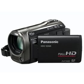 Panasonic SD60 Full HD Camcorder With SD Card Recording, X35 Intelligent Zoom, X25 Optical Zoom, Wide Angle Lens, iA + Face Recognition - Black